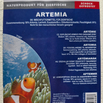 Artemia - frozen food -100g blisters