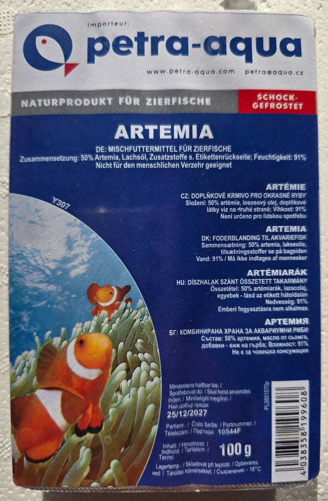 Artemia - frozen food -100g blisters