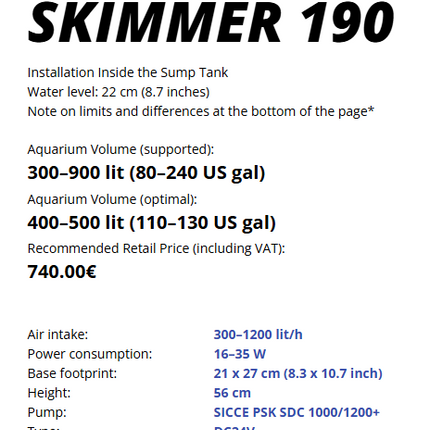 Ultra Reef Skimmer  190
