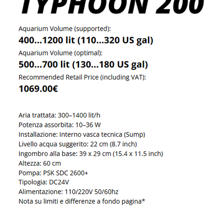 Ultra Reef Typhoon 200 - protein skimmer
